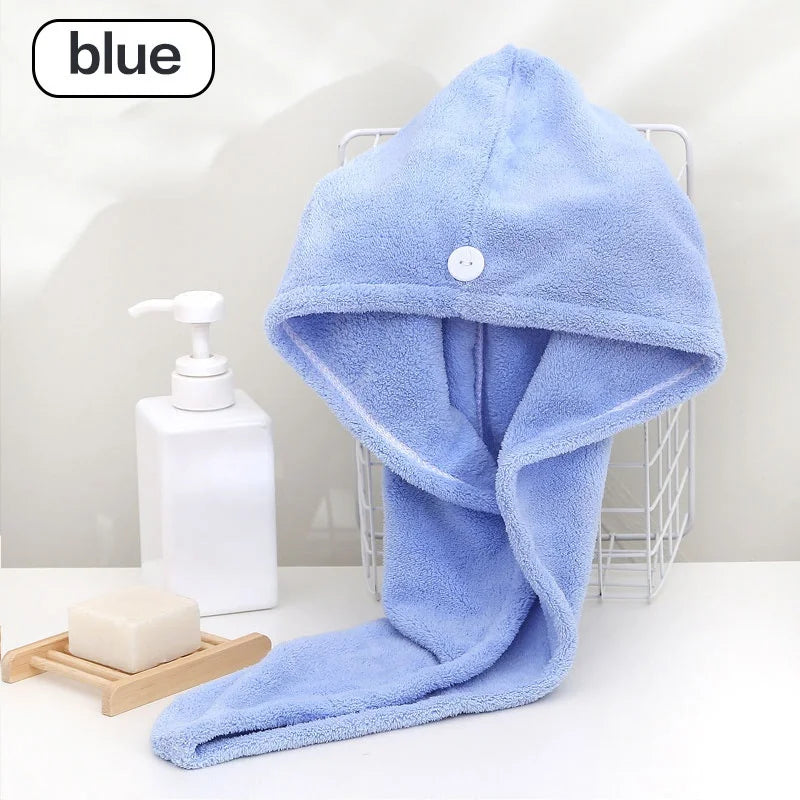 Hair Towel Wrap Fast Dry Hair Towel Super Absorbent Microfiber Coral Velvet Hair Drying Towel Quick Dry Hair Turban