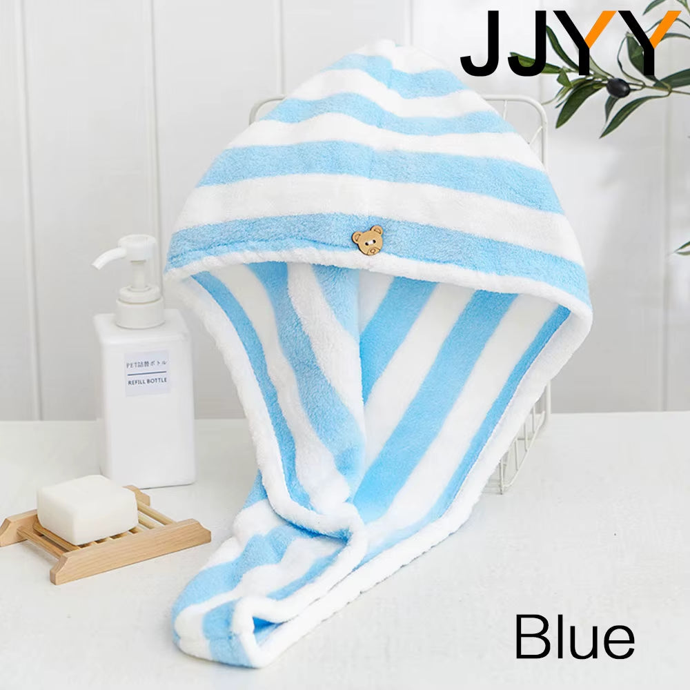 Hair Towel Wrap Fast Dry Hair Towel Super Absorbent Microfiber Coral Velvet Hair Drying Towel Quick Dry Hair Turban