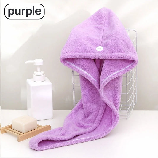 Hair Towel Wrap Fast Dry Hair Towel Super Absorbent Microfiber Coral Velvet Hair Drying Towel Quick Dry Hair Turban